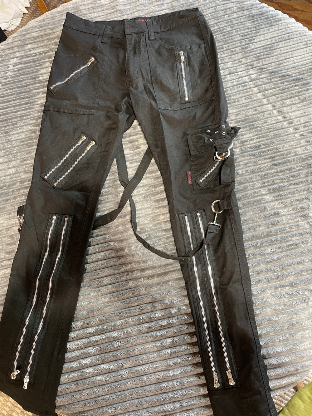 Tripp NYC Black Cargo Zip-Accent Pants